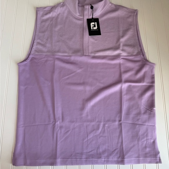 FootJoy Foot Joy FJ Heather Yoke 1/2 Zip Vest Large Lavender Mens Golf NEW 1018 - Picture 3 of 6
